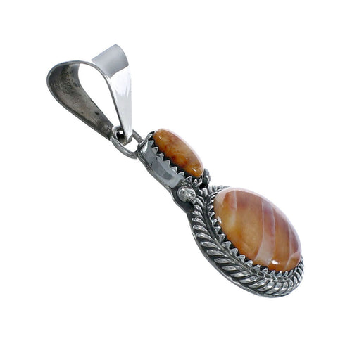 Native American Oyster Shell And Genuine Sterling Silver Pendant JX130944